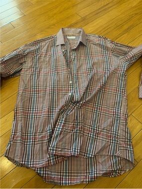 Mens Multi-Color Plaid Button-Down Shirt Etro
